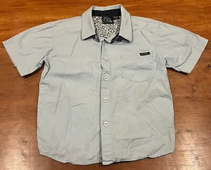 Volcom Boys XL Light Blue Button Down Short Sleeve Dress Casual Shirt Kids - Picture 1 of 6
