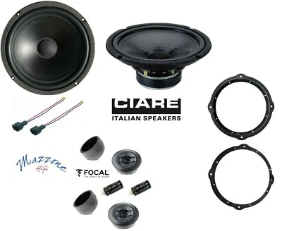 Kit 4 Casse 20cm Ciare woofer Tweeter Focal Audi A3 8V Q5 R8 Seat Leon supp ant - Immagine 1 di 4