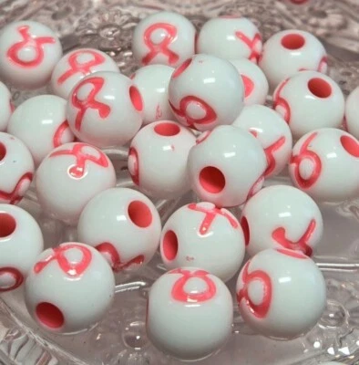 Cuentas de cinta rosa para hacer pulseras hágalo usted mismo artesanía redondas 12 mm 100 piezas Foto 1 de 4