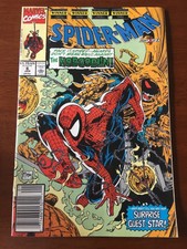 SPIDER-MAN # 6 FINE+ NEWSSTAND COPY MARVEL COMICS 1990 TODD MCFARLANE HTF
