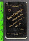 Antique 1893 Hackett Carhart &amp; Co Clothes Hats Memo Pad Pocket Calendar NY