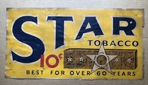 Rare Antique Vintage STAR TOBACCO 10 ct Original Paper Litho Sign Cigar Company - Picture 1 of 8