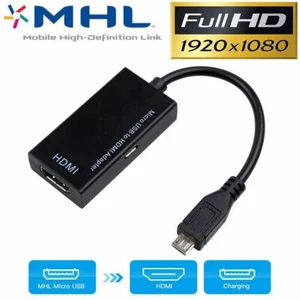 HDTV MHL Micro USB to HDMI Cable 1080P Adapter for Samsung Galaxy Tab S2 8.0 9.7 - Picture 1 of 13