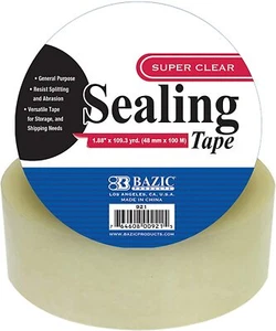 BAZIC 1.88" X 109.3 Yards Super Clear Packing Tape Shipping Office Home Use - Picture 1 of 3