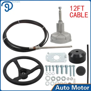 12 Feet Boat Rotary Steering System Outboard Kit SS13712 With Steering Cable - Picture 1 of 17