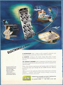 1950 IBM print AD ~ IBM ELECTRONIC COUNTER SHOWN ~ COMPUTE AT TREMENDOUS SPEED - Picture 1 of 1