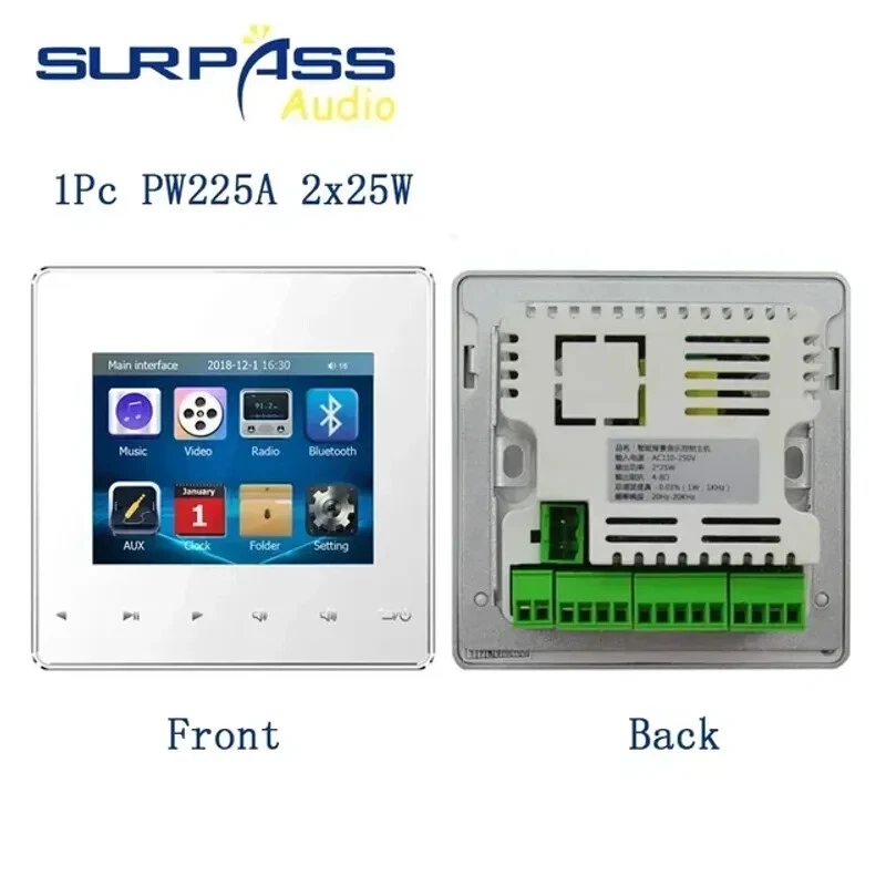 Panel amplificador de pared interior para el hogar hotel Bluetooth sistema de música de fondo táctil Foto 1 de 4