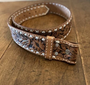 Vintage Grand Junction Western Wear TOOLED BELT Without Buckle "PAT" Size 38 - Bild 1 von 12