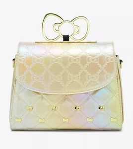 Loungefly Sanrio Hello Kitty Gold Bows Metallic Tote Bag 50th Anniversary! - Picture 1 of 8