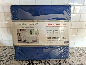 Modern Threads Ultrasoft Brushed Microfiber King 3 Piece Duvet Cover Set Bedding - Picture 1 of 5