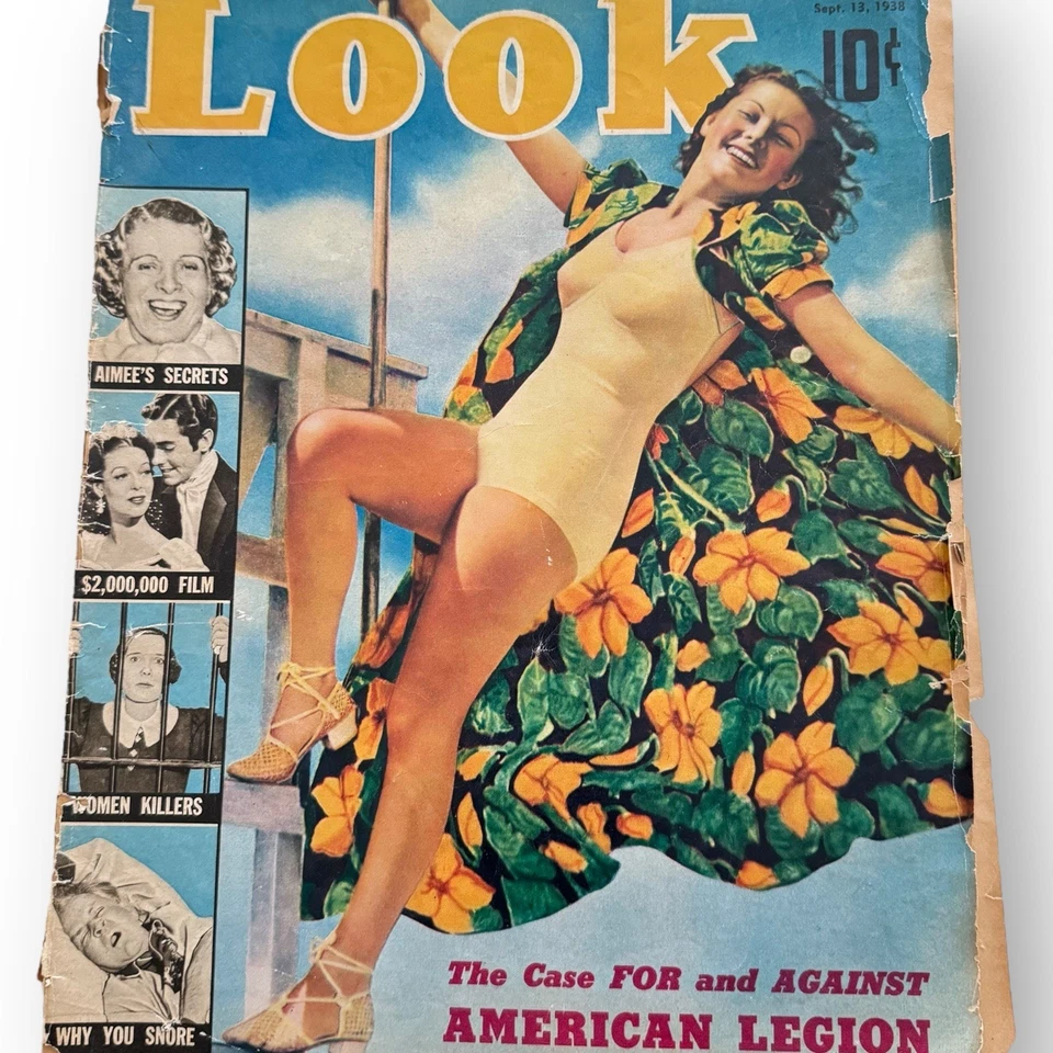 1938 September 13th LOOK Magazine Mitzi Uehlein Leggy Cheesecake Pinup Cover - Image 1 of 4