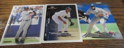 3) Adrian Beltre baseball cards 1999 UD #107 '00 Omega #71 '01 Fleer #30 Dodgers - Image 1 of 2