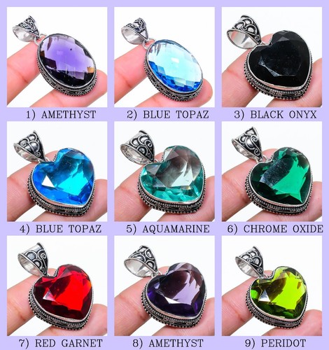 CHROME HEARTS Set Canale Pietra Preziosa Fidanzamento Etnico Matrimonio Sorella Ciondolo Argento Sterling