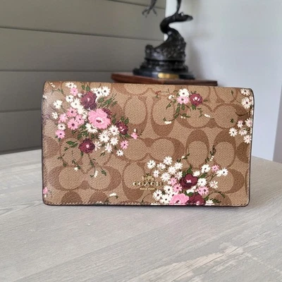 Bolso sin asas plegable Coach Anna firma lona hoja perenne estampado floral SIN CORREA USADO EN EXCELENTE ESTADO Foto 1 de 4