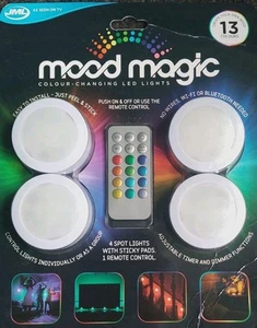 JML Mood Magic Beat Colour Changing LED Lights Remote Control 4 Lights 13 Colour - Picture 1 of 5
