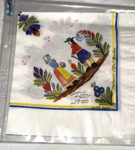 HB Quimper FRANCE 7 1/4" PAPER NAPKIN - Picture 1 of 2