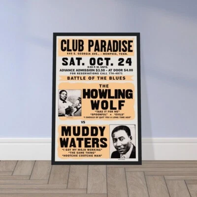 Muddy-Waters Musician Blues Concert Vintage 1960s Poster - image 1 of 3