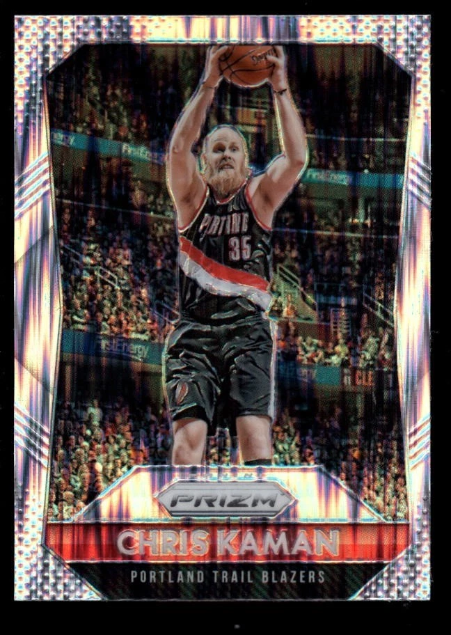 CHRIS KAMAN #189 BLAZERS PRIZMS FLASH SILVER REFRACTOR SP 2015-16 PANINI PRIZM - Image 1 of 1