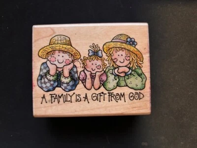 Rubber Stampede A Family Is A Gift From God A1782F Wood Mounted Rubber Stamp - Image 1 of 4