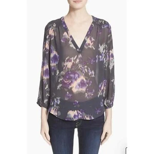 JOIE ‚Axcel‘ Seidenbluse mit Blumenmuster in Schwarz - Größe L - Bild 1 von 10