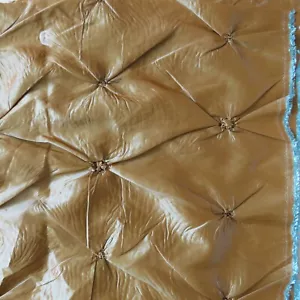 Tela vintage de lujo para decoración del hogar marrón cobre fruncido brillante con azul 2,1 yardas - Imagen 1 de 11
