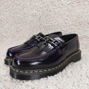 Mocassini Doc Martens Adrian Snaffle Bone Charm Nappa Scarpa Pelle Viola 8W/7M - Foto 1 di 8