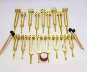 Set 18 forcelle tuning sacre 9 solfeggio e 9 chakra bundle oro pesate - Foto 1 di 6