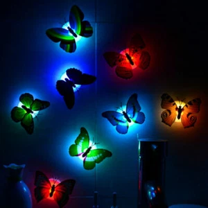 LED Butterfly Night Light Lamp For Kid Bedroom - Picture 1 of 12
