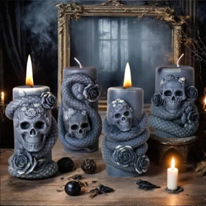Cylinder Snake Candle Mold Resin Mold DIY Mould 3D Art Silicone Mold Home Decor - Picture 1 of 16
