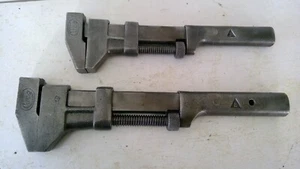 Dos llaves mono ferrocarril vintage Billings Coes todo acero 12 3/4" y 10 1/2" - Imagen 1 de 16