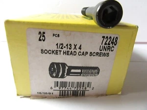 Socket Head Cap Screws 1/2-13 X 4 Quantity 25 OPEN BOX UNUSED Screws - Picture 1 of 7