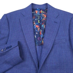 $698 Robert Graham Ringo Blue Mix Melange Sport Coat Blazer Jacket Mens Size 38R - Picture 1 of 13