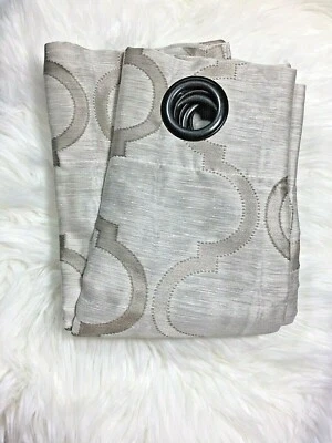 Panel de cortina individual superior ojal natural beige piedra Delilah Softline 51" x 84"  Foto 1 de 4