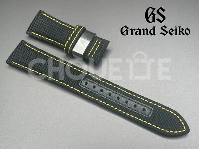 OEM Grand Seiko SBGV243, 9F82-0AL0 20mm Black Nylon Band with GS Band Steel Loop - Image 1 of 4