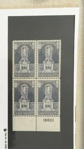 # 628 Plate BLOCK of 4  John Ericsson Statue Monitor Sweden Mint NH OG - Picture 1 of 1