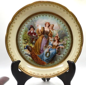 Antique Austrian Imperial Crown China Footed Bowl Heavy Gold Rim - Picture 1 of 12