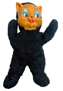 Knickerbocker Toy Animals Distinction Stuffed Plush Black Cat Doll Vintage - Picture 1 of 7