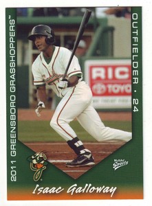 2011 MultiAd Greensboro Grasshoppers Isaac Galloway #25