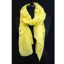 NEW NWT Boutique Yellow Stripe Silk Cotton Rectangle Lightweight Scarf