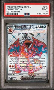 2023 POKEMON OBF EN-OBSIDIAN FLAMES ULTRA RARE #215 CHARIZARD EX PSA 9 - Picture 1 of 2