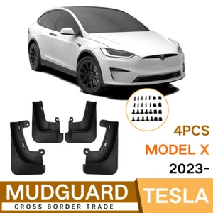 4PCS Tesla Model X 2023 Mud Flaps Splash Guards Accessories No Drilling - Picture 1 of 8