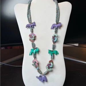 Vintage Colorful Animal Beaded Necklace - Picture 1 of 8