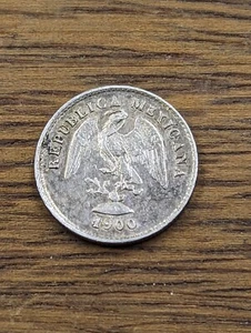 MEXICO ~ 1900-Mo M ~ SILVER 5 CENTAVOS ~ AU CONDITION - Picture 1 of 2