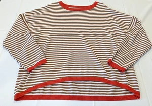 Womens Striped LS Sweater Crewneck Lightweight Knit Pullover Size 2XL - Picture 1 of 9