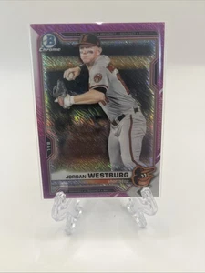 2021 Bowman - Chrome Prospects Jordan Westburg #BCP-98 Fuchsia Shimmer Ref /199  - Picture 1 of 2
