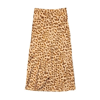 Falda Free People Mujer 4 Multi Estampado Leopardo Cremallera Lateral Sin Forro Forrado en A Midi Foto 1 de 4