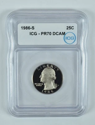 1986-S Washington Quarter PR70 DCAM ICG *4009 - Image 1 of 4