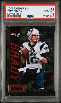 2013 Panini Rookie & Stars Том Брэди No59 Longevity Patriots фольга PSA 10 драгоценных камней как новые - Изображение 1 из 2