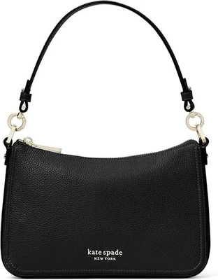 Bandolera convertible Kate Spade Hudson mediana de cuero granulado negra K6576 nueva con etiquetas Foto 1 de 4