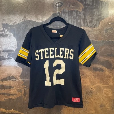 Camiseta Negra Estilo Jersey Pittsburgh Steelers Años 80 De Colección Adulto Talla S Etiqueta M Foto 1 de 4